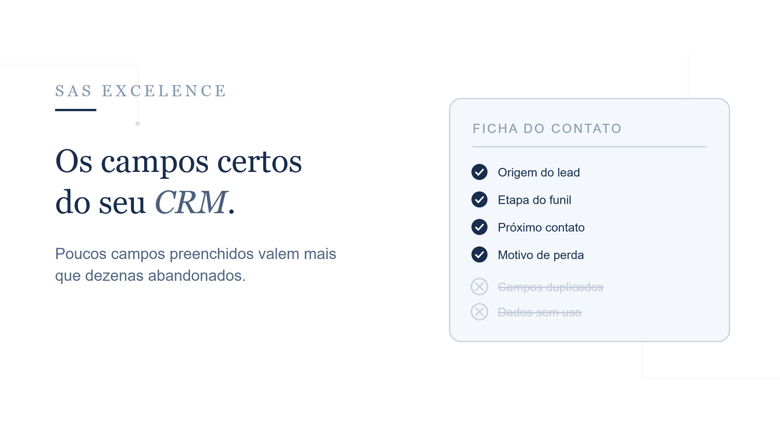 Os campos que todo CRM de PME deveria ter (e os que só atrapalham)